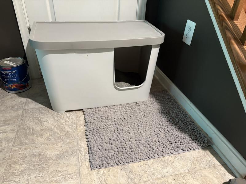Smaller size mat with the Chewy large side litter box