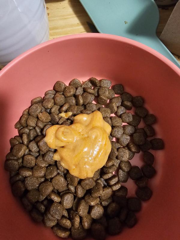 Churu topper on dry food