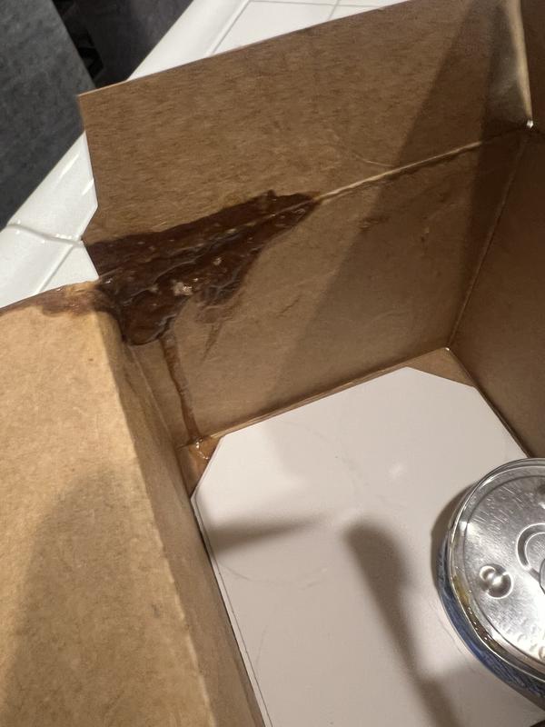 Inside corner of box