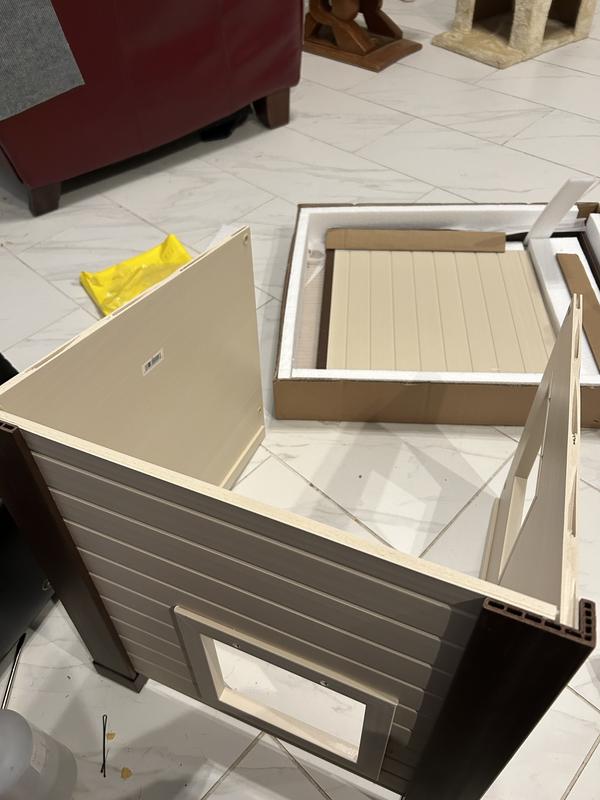 NEW AGE PET ECOFLEX Outdoor Cat House Shelter, Tan - Chewy.com