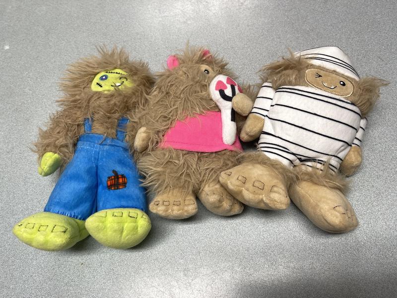 Three cute stuffed toys of good quality.