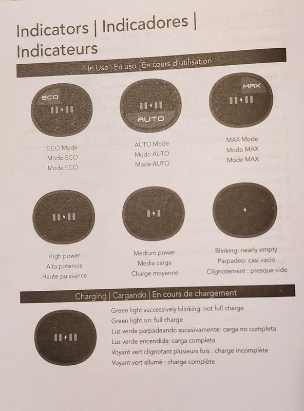 Well lit indicator lights on top of vacuum