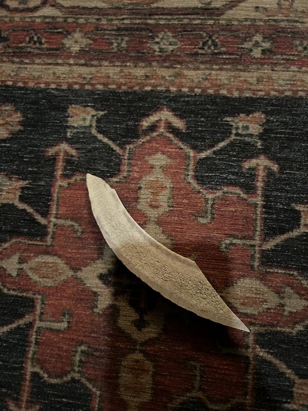 Cut to sharp point. Could open box with it.