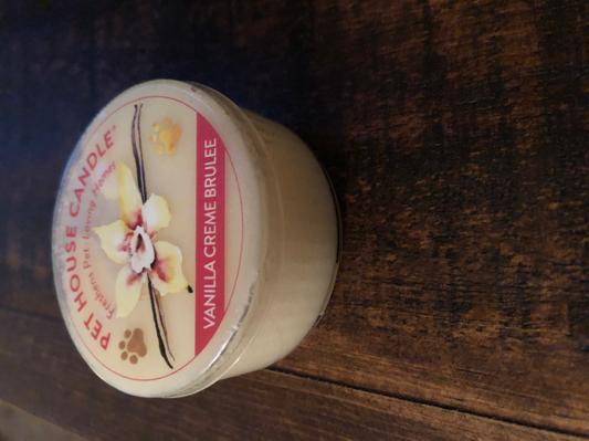 PET HOUSE Vanilla Creme Brulee Natural Plant-Based Mini Candle, 1.5-oz jar  