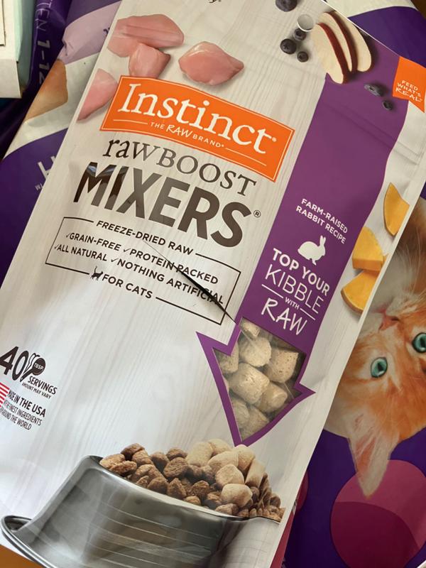 Instinct Raw Boost Mixers Grain-Free Rabbit Recipe Freeze-Dried Cat Food Topper