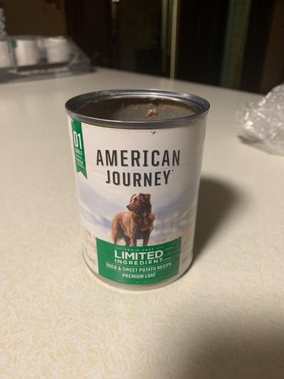 AMERICAN JOURNEY Limited Ingredient Diet Premium Loaf Duck & Sweet Potato  Recipe Grain-Free Canned Dog Food, 12.5-oz can, case of 12 - Chewy.com