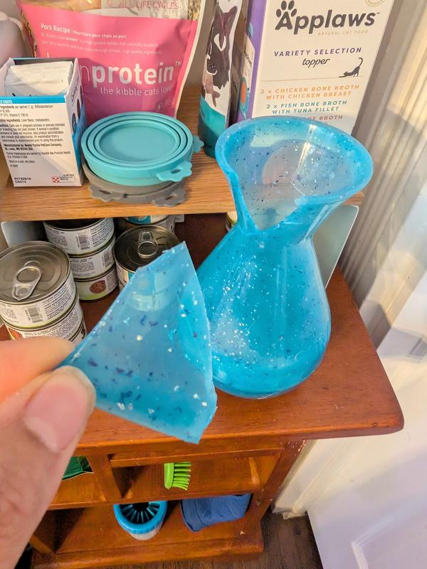 Jagged piece of hard plastic