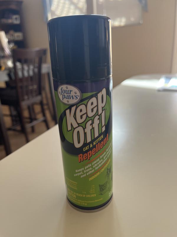 Four Paws Keep Off! Spray repelente de gatos para exteriores e interiores,  16 onzas