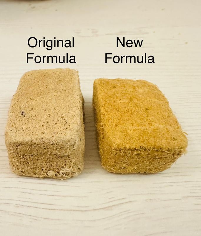 Original is beige/new formula is orange