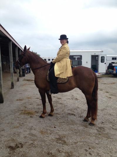 Me and my nineteen-year-old mare at a show.
