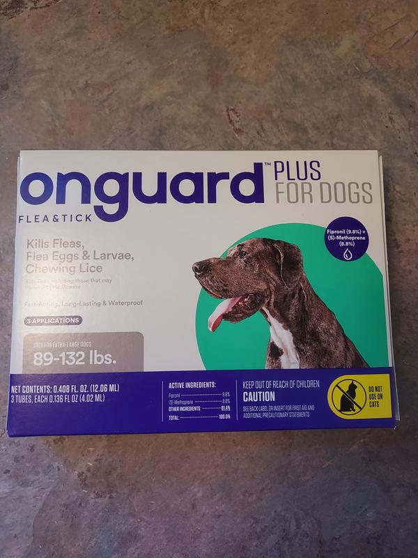 ONGUARD PLUS Flea & Tick Spot Treatment for Dogs, 89-132 lbs, 3 Doses ...