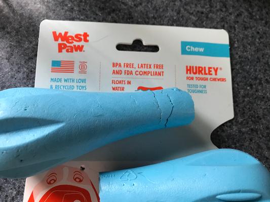 West Paw 8000372 Zogoflex Orange Hurley Bone Synthetic Rubber Chew