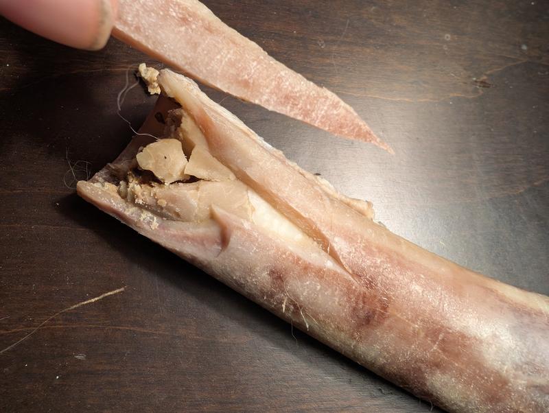 It just starts breaking into jagged pieces. I wouldn't recommend letting any animals anywhere near these potentially deadly treats.