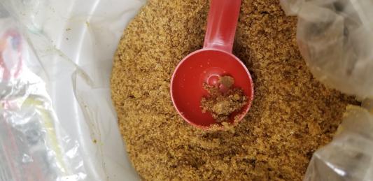 The red scoop in the picture is not the included scoop.