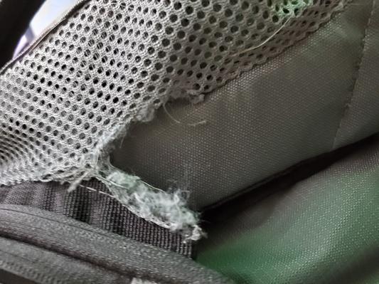 Photo shows the rip.
