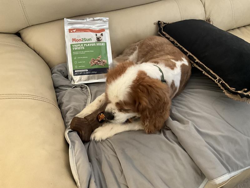 My pup and my senior dog both love MON2SUN Triple Flavor Jerky Twist Sticks