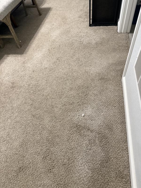 Before vaccuming up product.