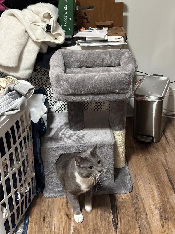 Checking out his box for the first time