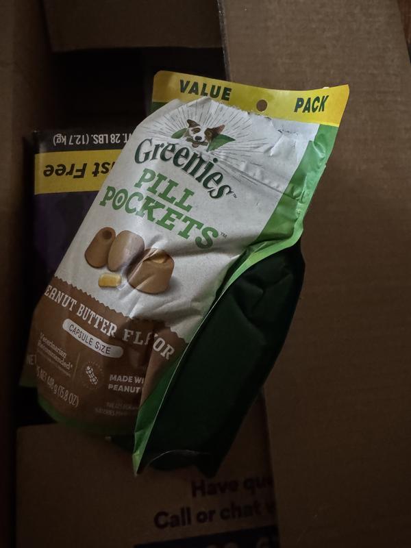 Greenies PILL POCKETS For Dogs Tablet Size Natural Soft Dog Treats, Chicken Flavor, 3.2 Oz. Pack (30 Treats