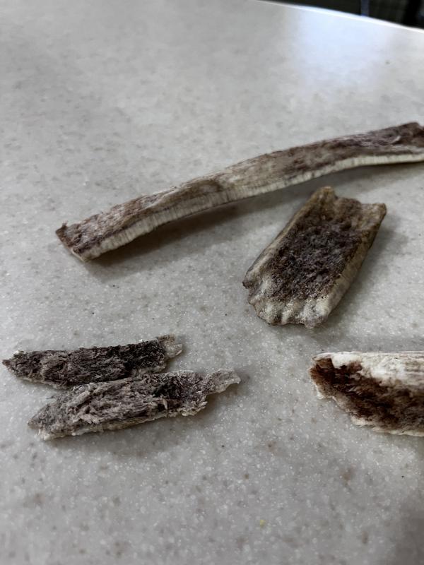 Small pieces fragment off.