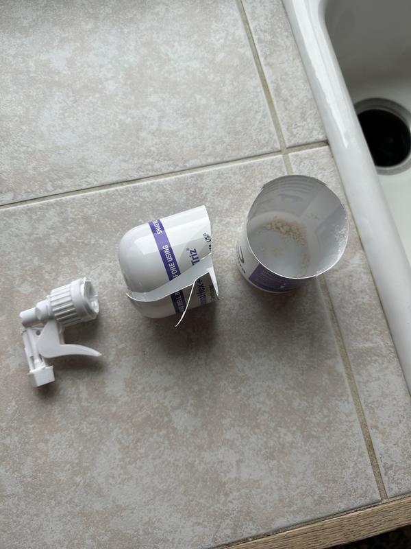 Notice the debris in the bottom of the container on the right