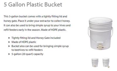 Little Giant Plastic Honey Bucket, 5 gal.