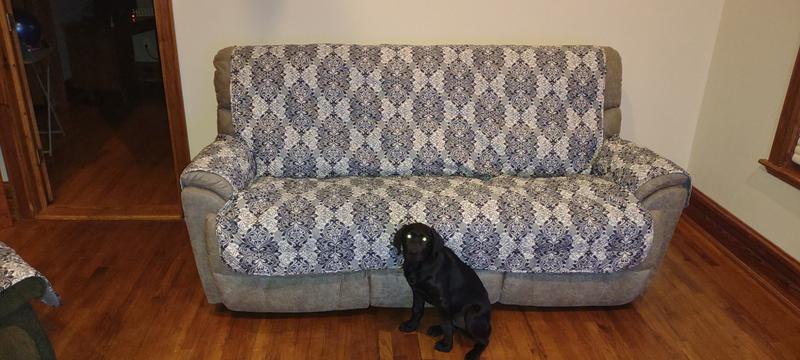 He is saying now turn your back couch is mine .