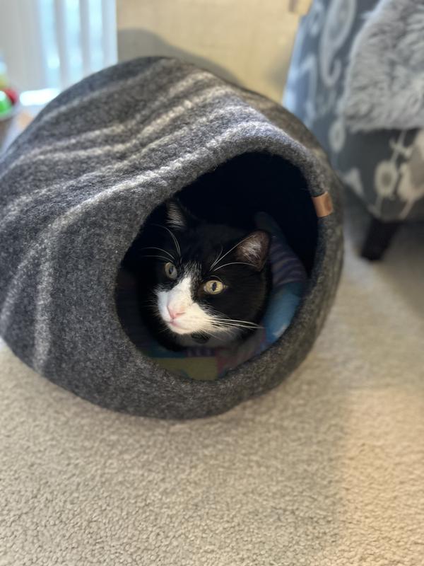 MEOWFIA Premium Felt Cat Cave Bed reviews Chewy