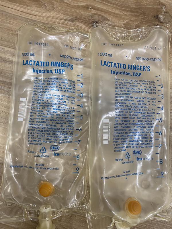 Damaged Bags of Fluid