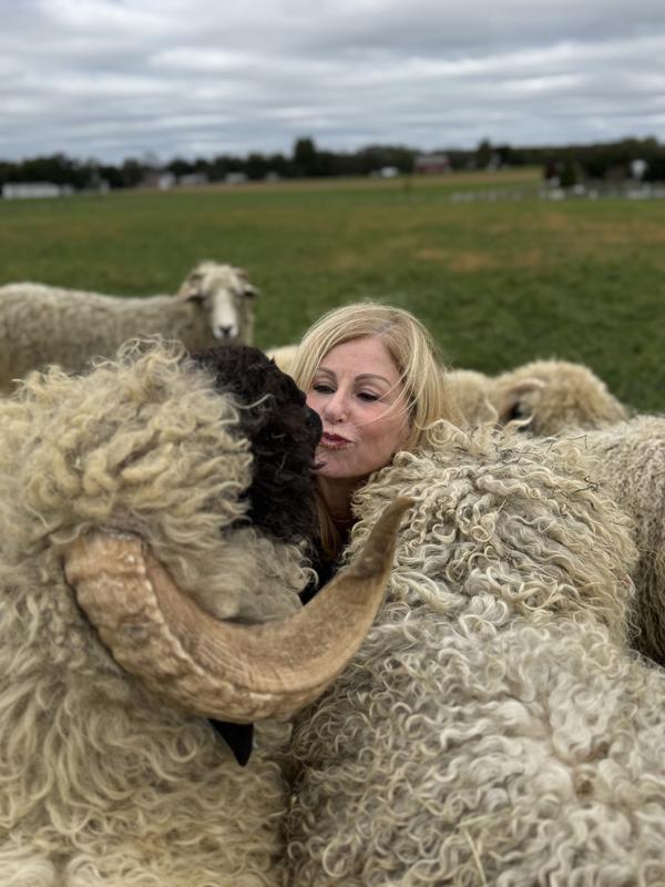 Happy sheep, happy shepherdess!