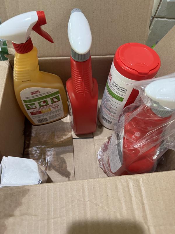 Shipping box and plastic bag that had leaking product in it