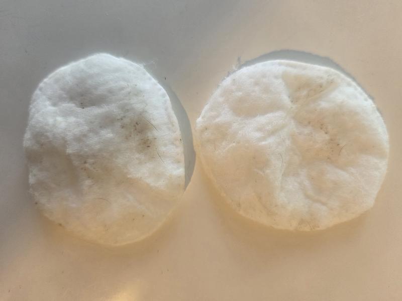 Dirty cotton pads