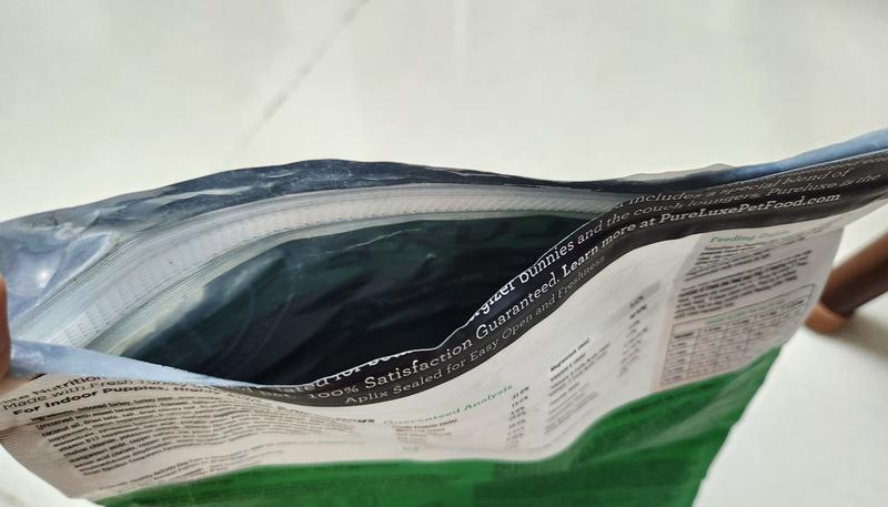 The bag seals shut to keep the food fresh