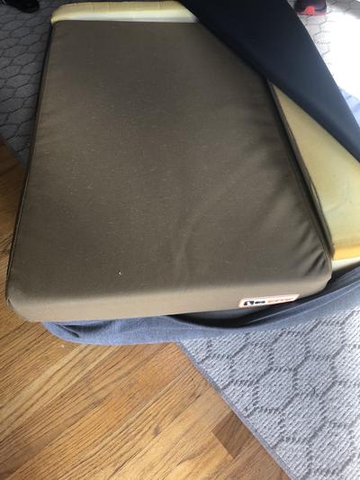 Repurposed a year later into his favorite bolster bed.