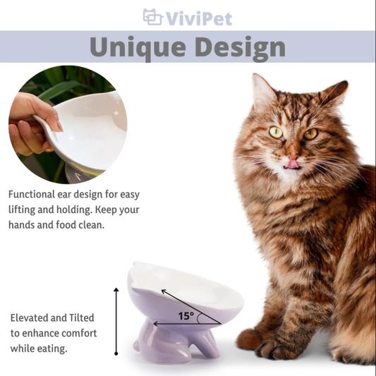 Vivipet ceramic q elevated best sale cat bowl