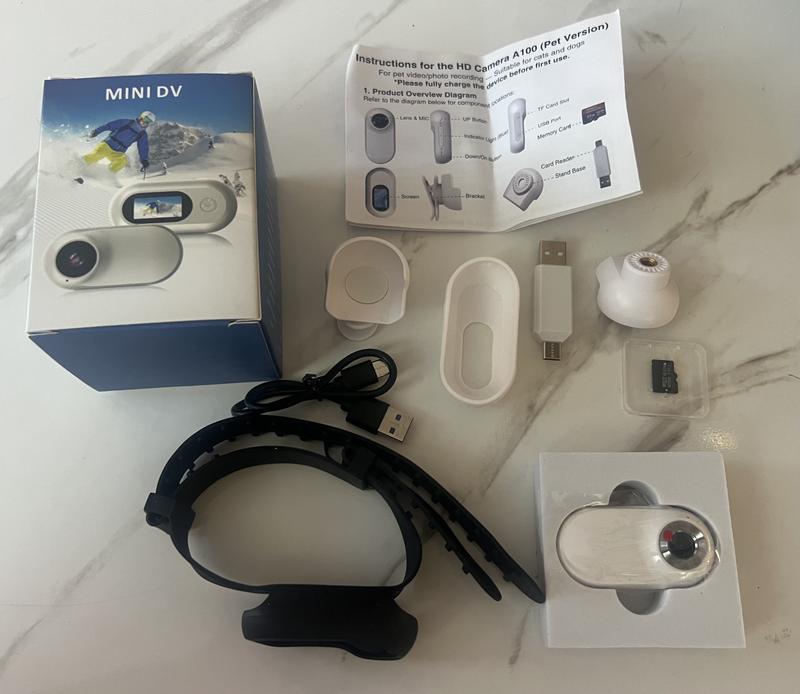 Luckylala Pet Tracking Camera Collar, White