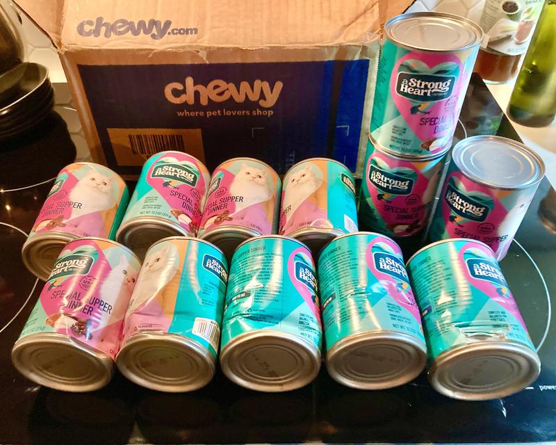 several cans out of the dozen were dented