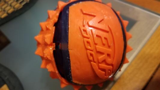 Nerf Two Tone TPR Spike Ball Dog Toy, Large