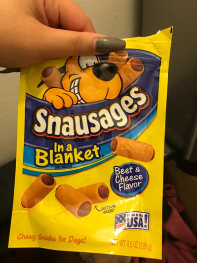 Snausages in a blanket beef discount & cheese flavor dog snacks