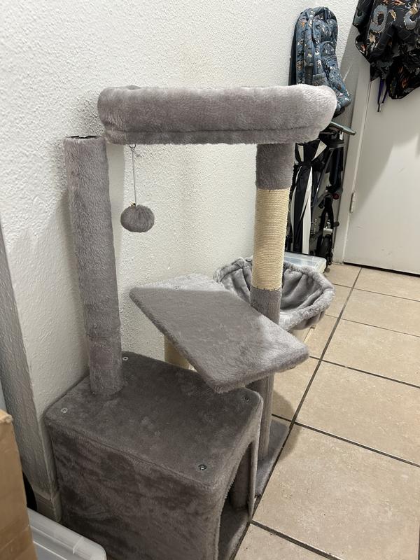 This is the cat tree I am returning because the last piece isn’t long enough to be screwed in.