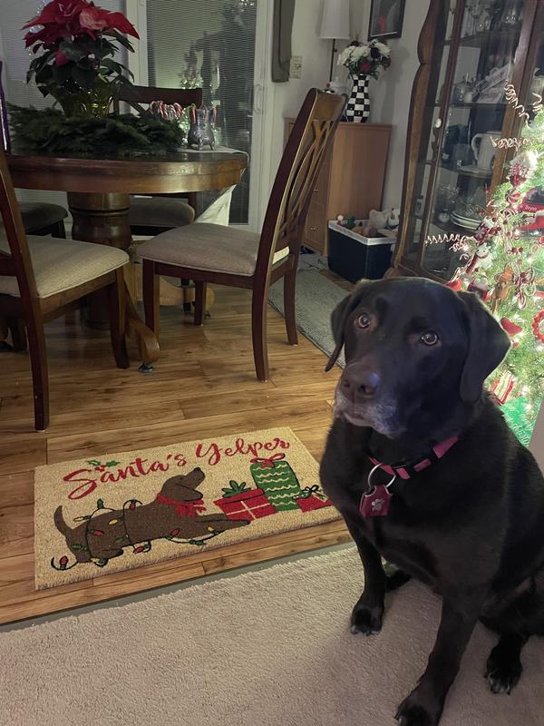 Design Imports Santa's Yelper with Presents Doormat