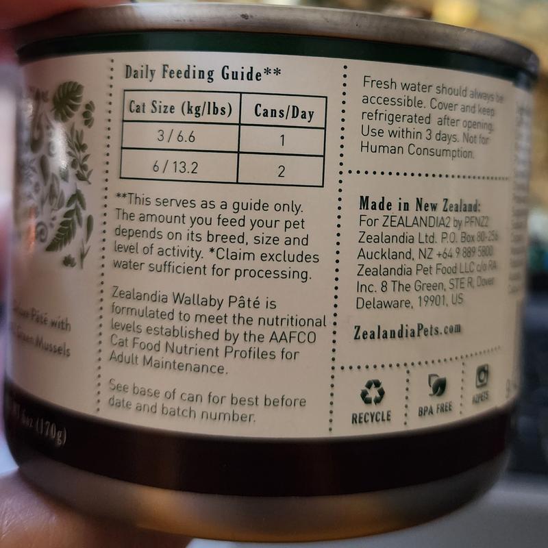 Ingredients and feeding directions