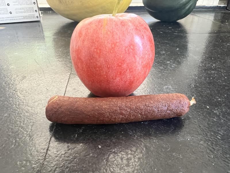Size comparison to apple