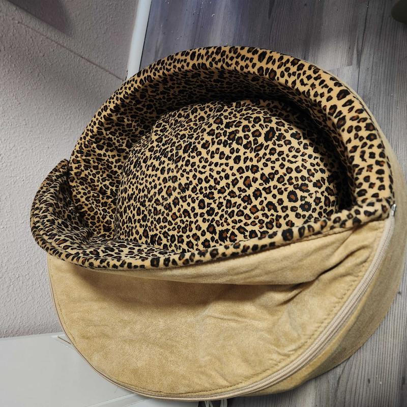 K&H Pet Products Kitty Cuddle Cube Cat Bed, Leopard