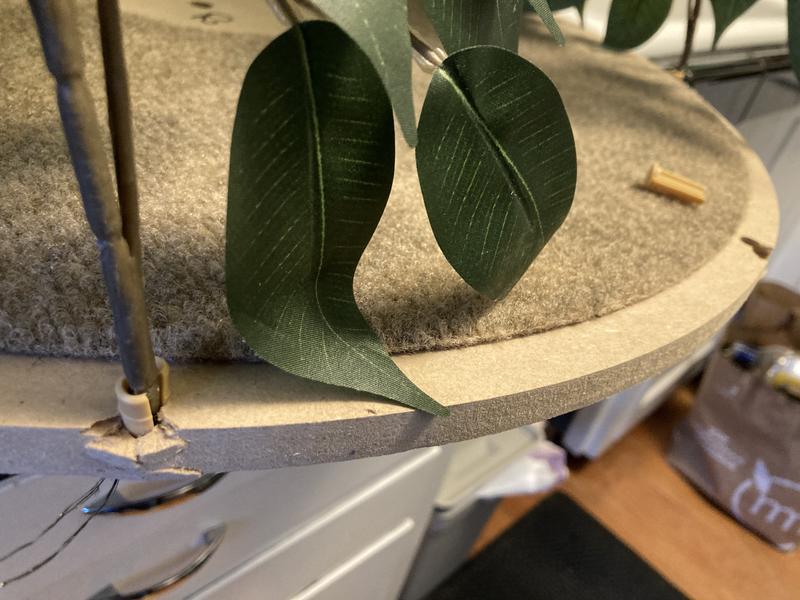 Broken hole and plastic piece