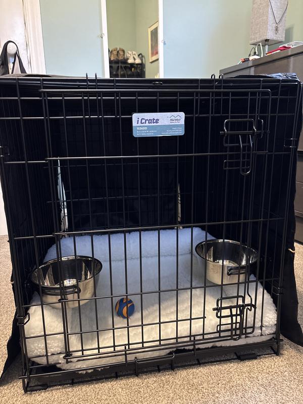 Here is a picture of the assembled iCrate waiting for “new puppy” to arrive.