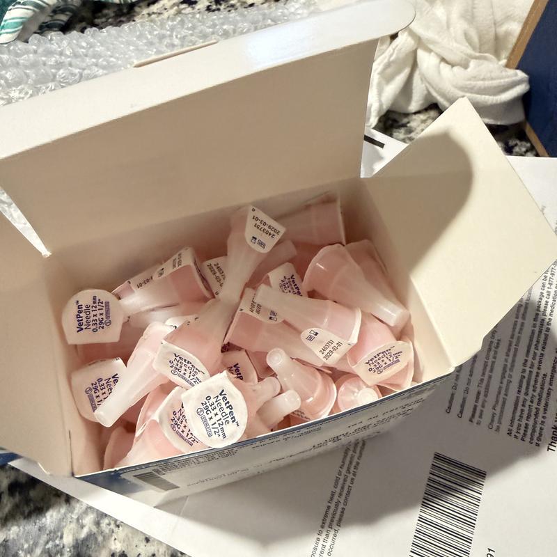 box was open. i have to pick all the syringe all over the box.