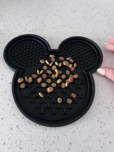 DISNEY Mickey Silicone Dog & Cat Treat Yummy Mat, Black 