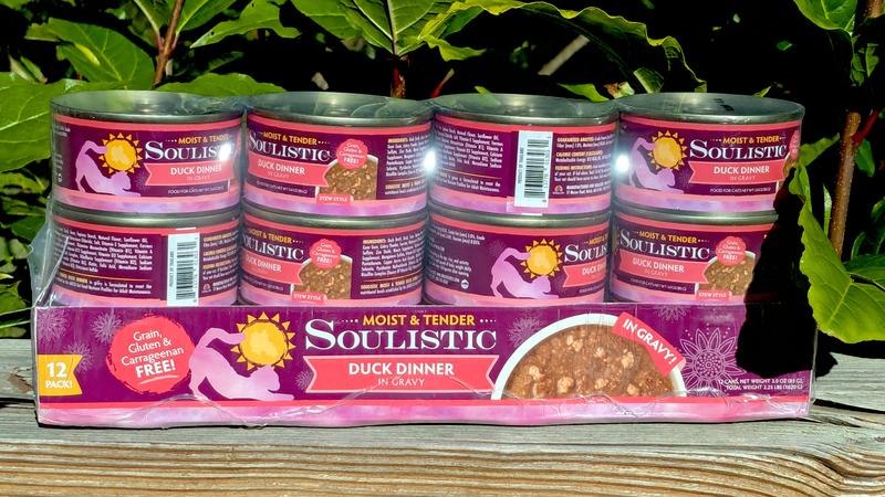Twelve Pack of 3 oz cans of Soulistic Moist and Tender Duck Dinner in Gravy