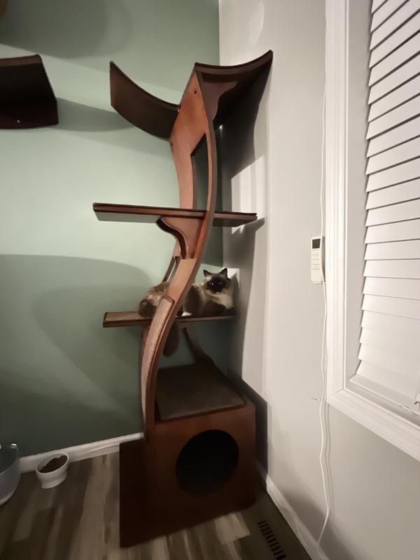 THE REFINED FELINE Lotus 69 in Cat Tree Smoke Chewy